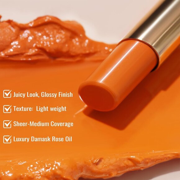 🆕 Moisture Shine Orange Lipstick Glossy Finish Vegan Cruelty-Free Love Hate Lip - Picture 4 of 10